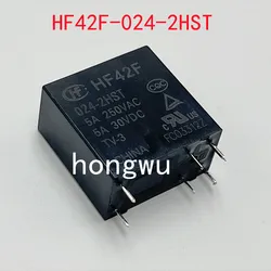 100% Original New 2PCS  HF42F-024-2HST  DC24V    relay  5A  6pins