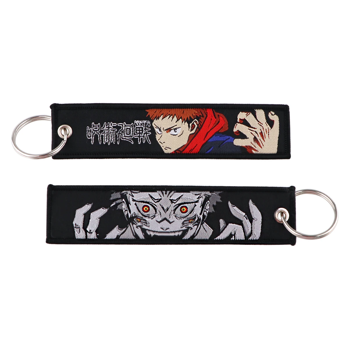 Cool Anime Key Fobs Holder Embroidery Keychain for Motorcycles Key Ring Key Tag Chaveiro Accessories