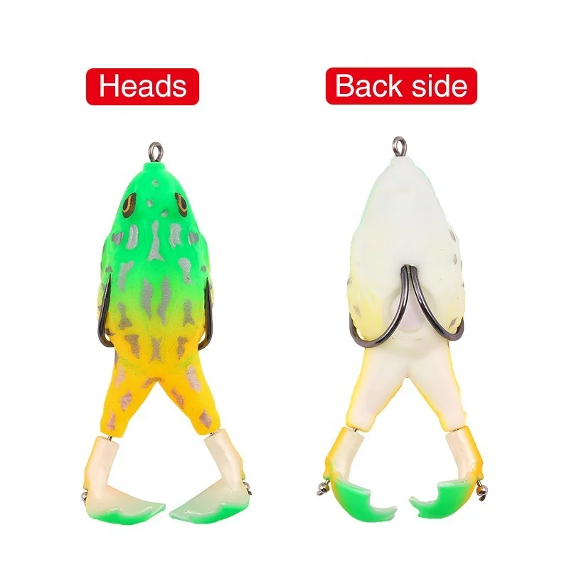 FLYSAND Frog Lure Soft Tube Bait Plastic Fishing Lure With Fishing Hooks Topwater Ray Frog Artificial 3D Eyes  Carp Fishing image 4