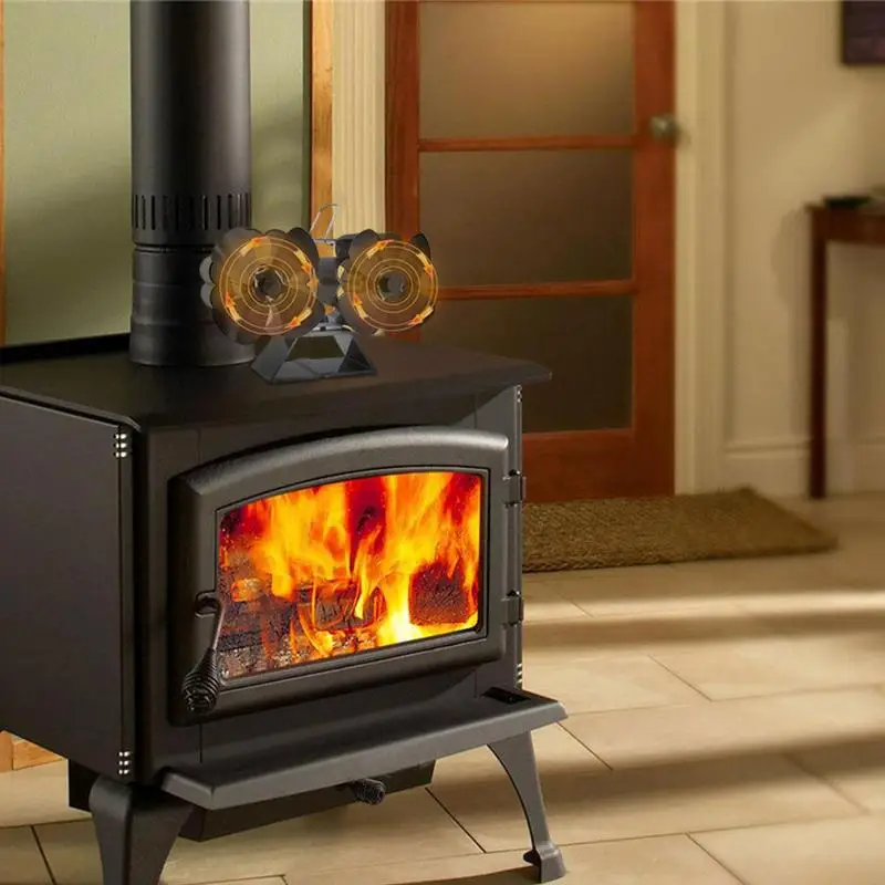 Fireplace Fan 8 Blade Auto Start Heat Fan For Fireplace No Battery Required Wood Stove Fan Heat Powered For Wood Burning Stove