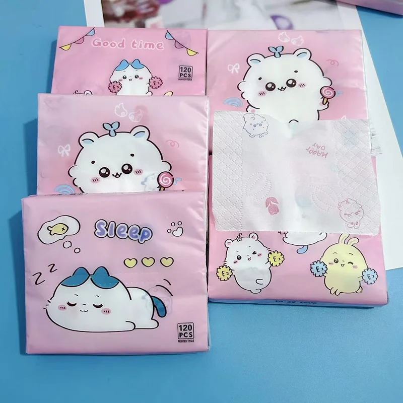 

5 шт. Chiikawas аниме печатная бумага Kawaii мультфильм портативная студенческая домашняя мягкая салфетка одноразовая туалетная бумага салфетка подарок