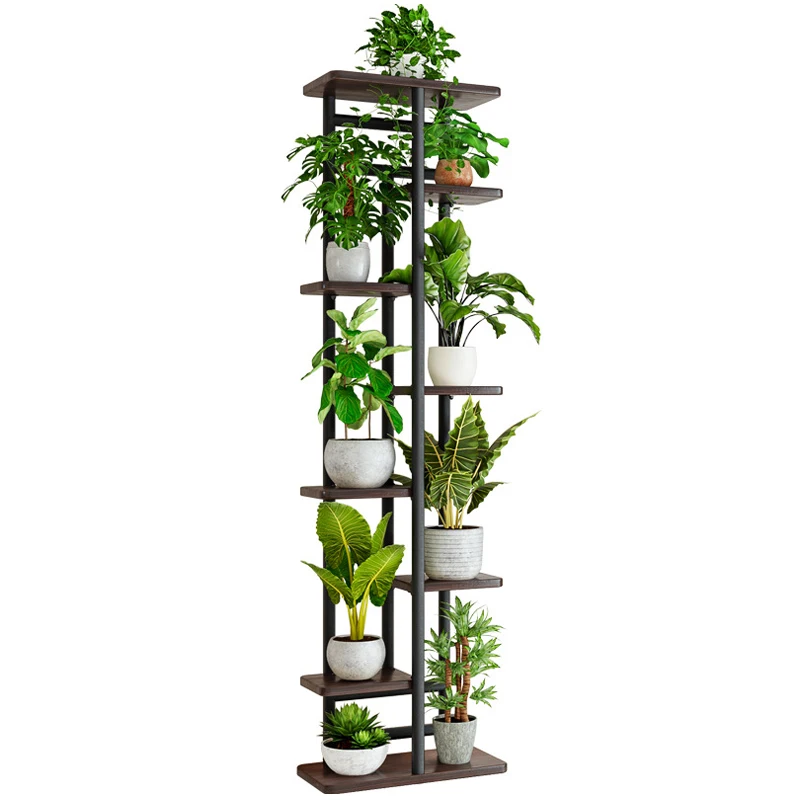 Simple Wrought Iron Storage Shelf Indoor Living Room Outdoor Gardening Multi-layer Floor-to-ceiling Balcony Flower Stand