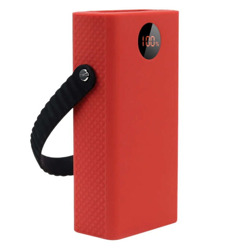 AA80 Silicone Case for PEA40 40000MAh Power Bank Anti-Slip/Anti-Fall Soft Cover Portable Protective Sleeve(Red)