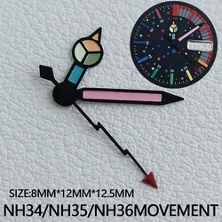 개조 레인보우 시계 핀, 라이트닝 초침, NH34, NH35, NH36 무브먼트에 적합