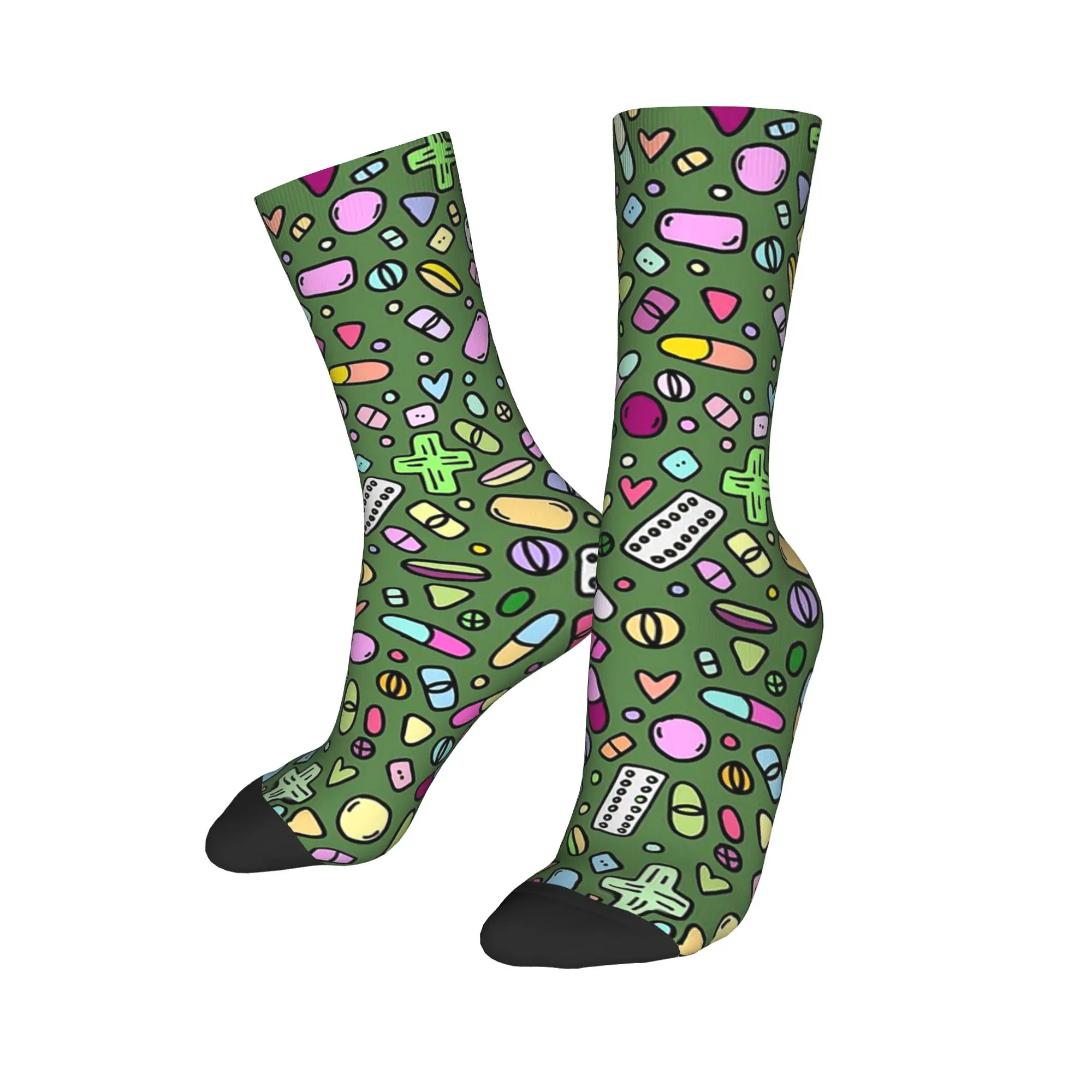 

All Seasons Crew Stockings Capsule Pharmacy Pills Prescription Socks Harajuku Hip Hop Long Socks Accessories for Men Women