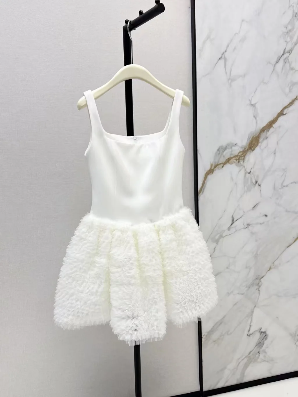 New French elegant ballet camisole cake square neck wide shoulder strap multi-layer plush mesh princess dress for women