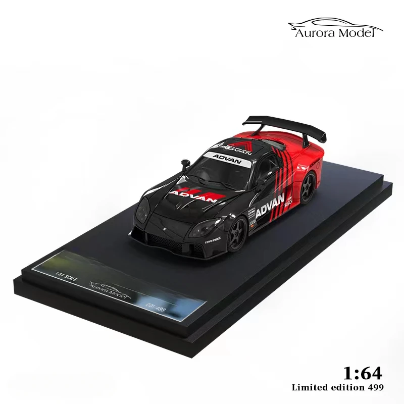 AuroraModel AM1:64 RX-7 Veilside Flash NO23 /Advan Diecast Model Car