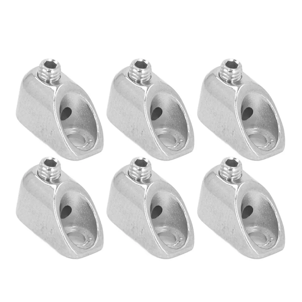 6pcs ​Zinc Alloy Electric Headless Guitar Locking Nut​ ​With Fixing Screws ​Black/Silver ​Guitar Locking Nut​ ​Secure Locking