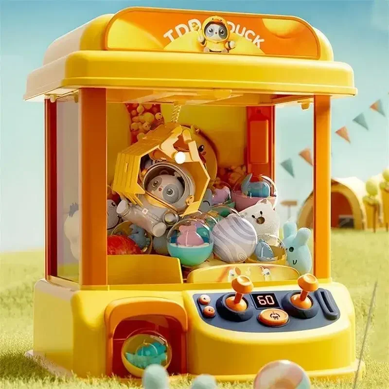 

Mini Clip Doll Machine Kids Cartoon Animals Diy Candy Vending Claw Arcade Crane Simulated Claw Machine Children Newyear Gifts