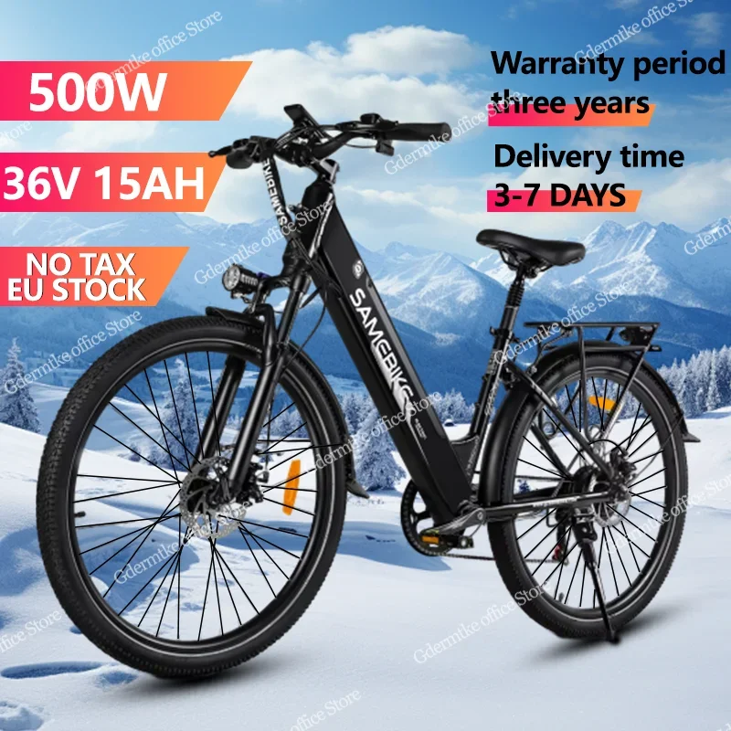 Electric Bike 500W Motor 36V15AH Removable Lithium Battery City travel E Bike Adult 27.5 Inch Tire All-terrain Electric Bicycle