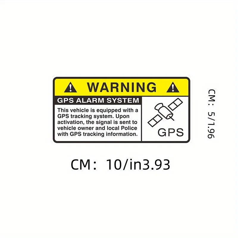 2D Flat GPS Warning Vinyl Stickers, Waterproof Anti-Theft Decal For Car Motorcycle Decor, Holiday Gift