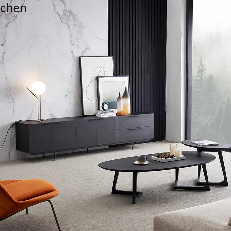 

CP light luxury solid wood coffee table combination modern simple living room new small apartment high