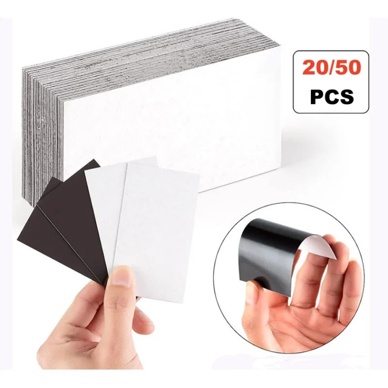 20/50 Sheets 50x20mm Self Adhesive Magnetic Business Cards Peel and Stick Magnet Stickers for Business Professionals