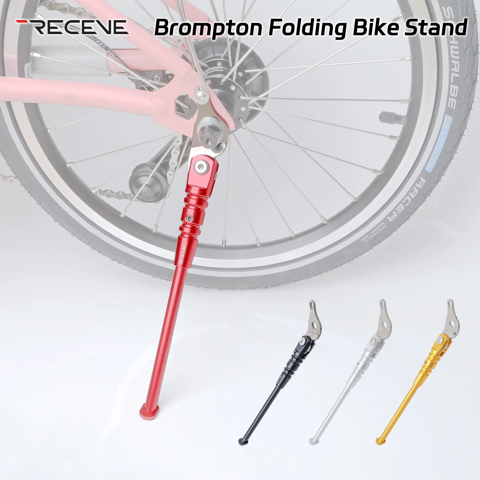 

RECEVE Folding Bicycle Kickstand Aluminum Alloy Ultralight Foot Support Bike Kickstand Parking Stand Footrest for Brompton