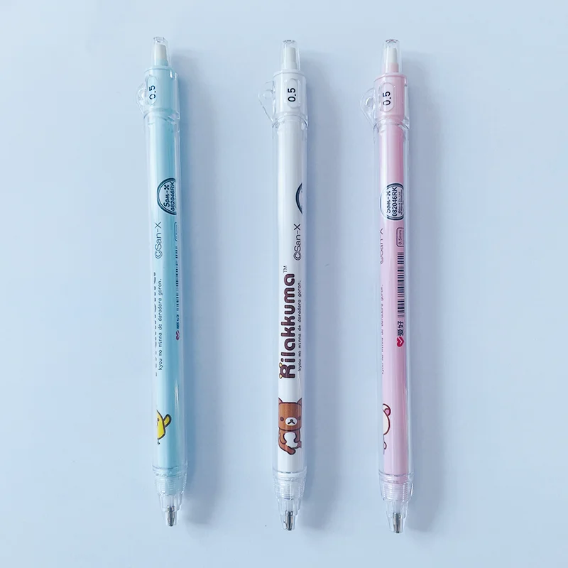 3Pcs AIHAO 97102 0.7mm Rilakkuma Automatic Pencil Kawaii Plastic Mechanical Pencils For Kids Gifts Student Supplies Stationery