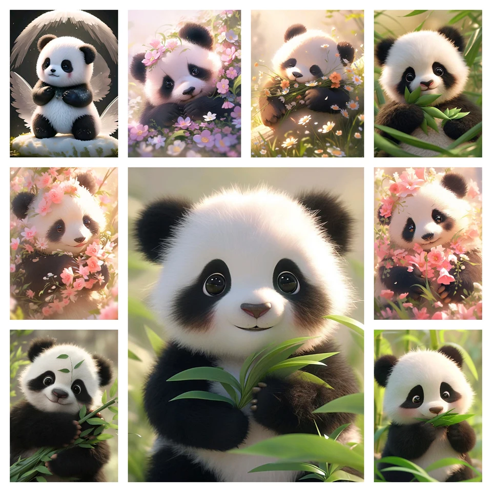 Nuovo arrivo pittura diamante panda pieno di diamanti mosaico ricamo acquistare animali strass immagini decorazione della casa