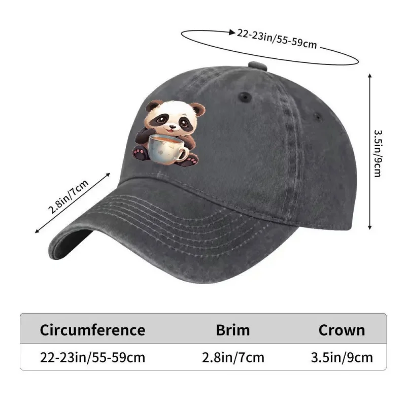 Panda Design Adjustable Casual Baseball Cap for Outdoor & Everyday Wear, Relaxed Street Style