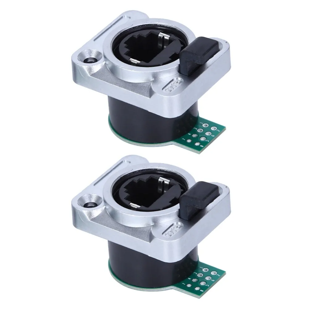 Round RJ45 PCB Panel 8P8C Shielded RJ45 Ethernet Panel Mount Waterproof Durable Aviation Plug Connector
