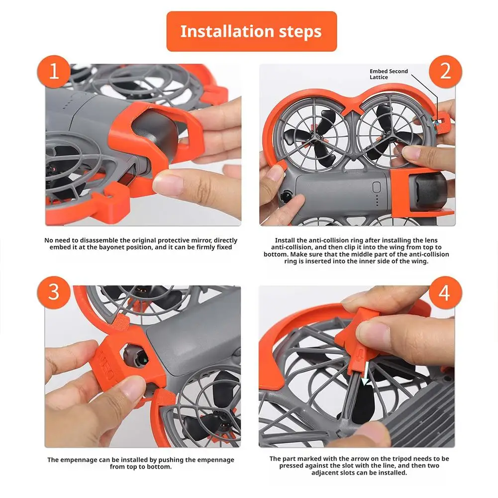 غطاء حماية للشفرة حلقة مضادة للتصادم لـ DJI NEO2 - حلزوني تغطية كاملة شفرة حماية حلقة الطائرة بدون طيار المروحة المضادة للتصادم