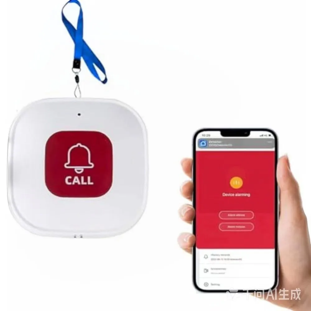 Tuya Smart Life APP Type-C USB Rechargeable Battery Competitive Price Person Security One Key WiFi SOS Panic Button for Elderly