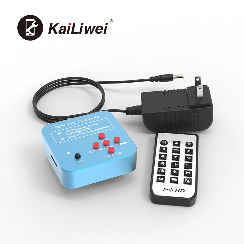 Kailiwei USB อุตสาหกรรมอิเล็กทรอนิกส์ดิจิตอล HD 38MP 1080P 2K กล้องจุลทรรศน์วิดีโอกล้องสําหรับโทรศัพท์มือถือชิป PCB บัดกรีซ่อม