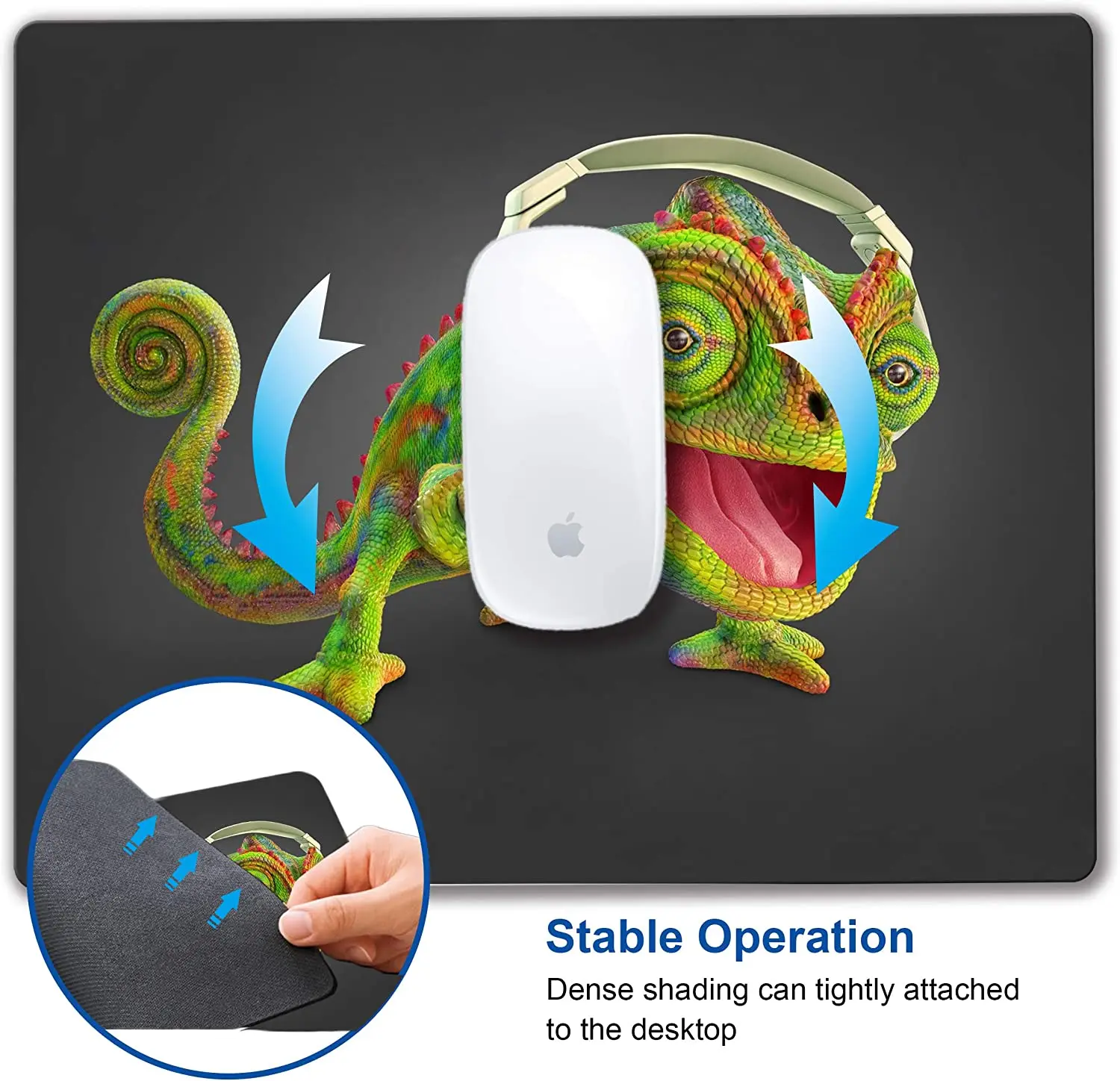 Mouse Pad with Personalized Chameleon Design Non-Slip Rubber Computer Mouse Pad for Kids Laptop Small Mouse Mat 9.5X7.9 Inch