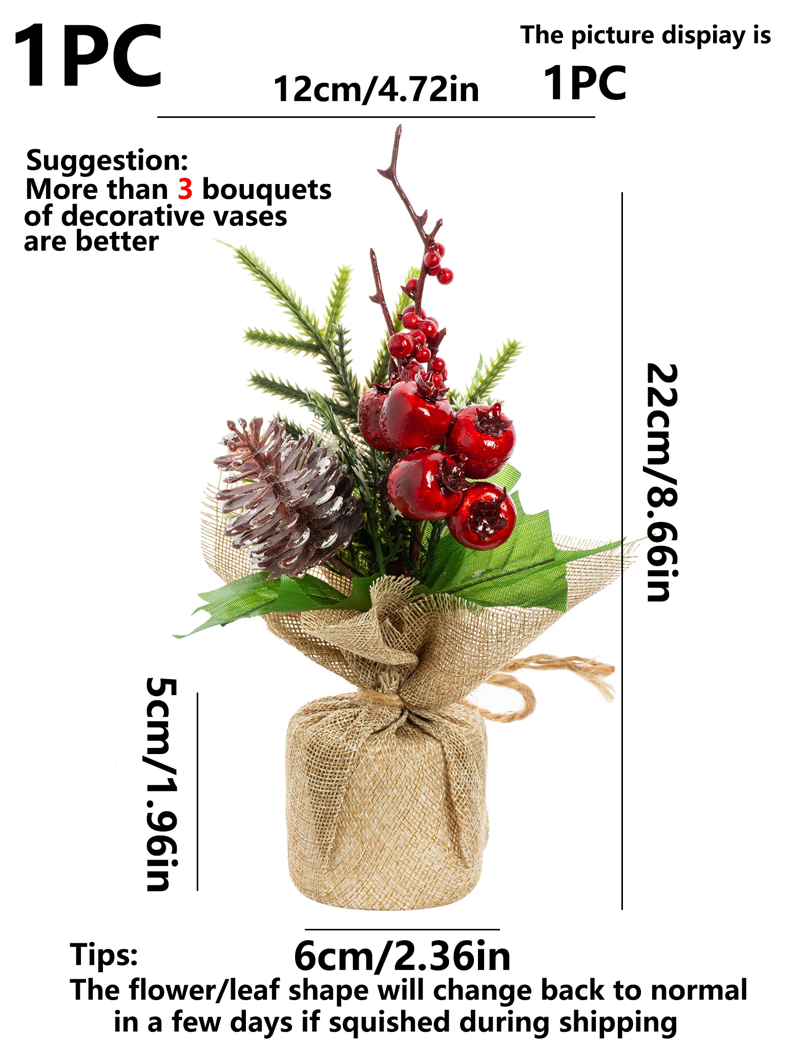 4 Stück Künstliche Pflanzen Blumen Bestseller Heimdekoration Festival Outdoor Garten Hochzeitsdekoration Halloween Weihnachtsbaum Kranz DIY Geschenke – Detail 8