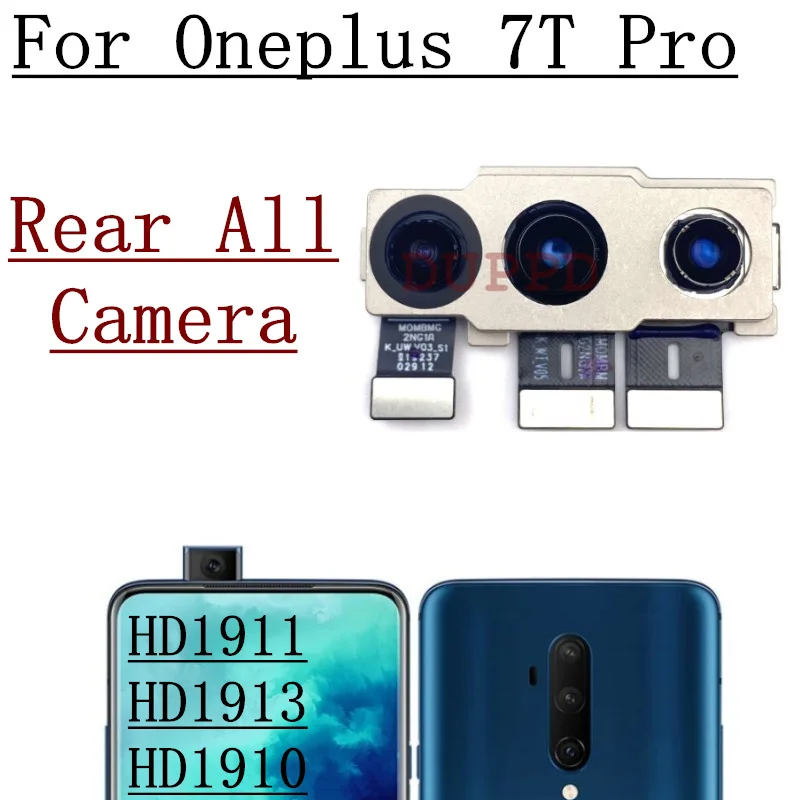 Original Front Rear Camera For OnePlus 7T Pro Selfie Frontal Wide Backside Full Set Camera Module Replacement Spare Parts