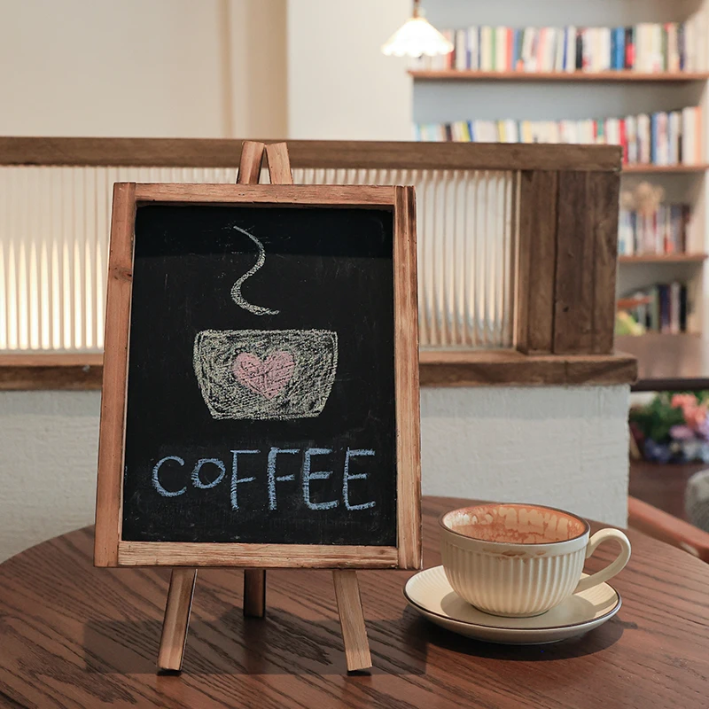 Wooden small blackboard desktop ornament coffee restaurant  writing erasable store small drawing board advertising display board