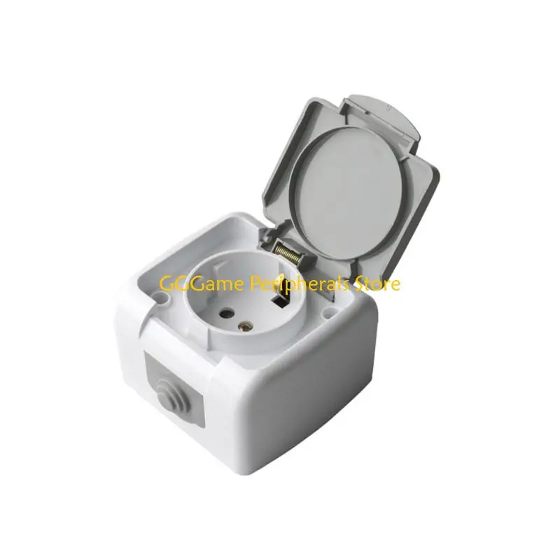 U55B IP54 Electrical Socket with Flipping Cover and Back Box Perfect for Outdoor Use