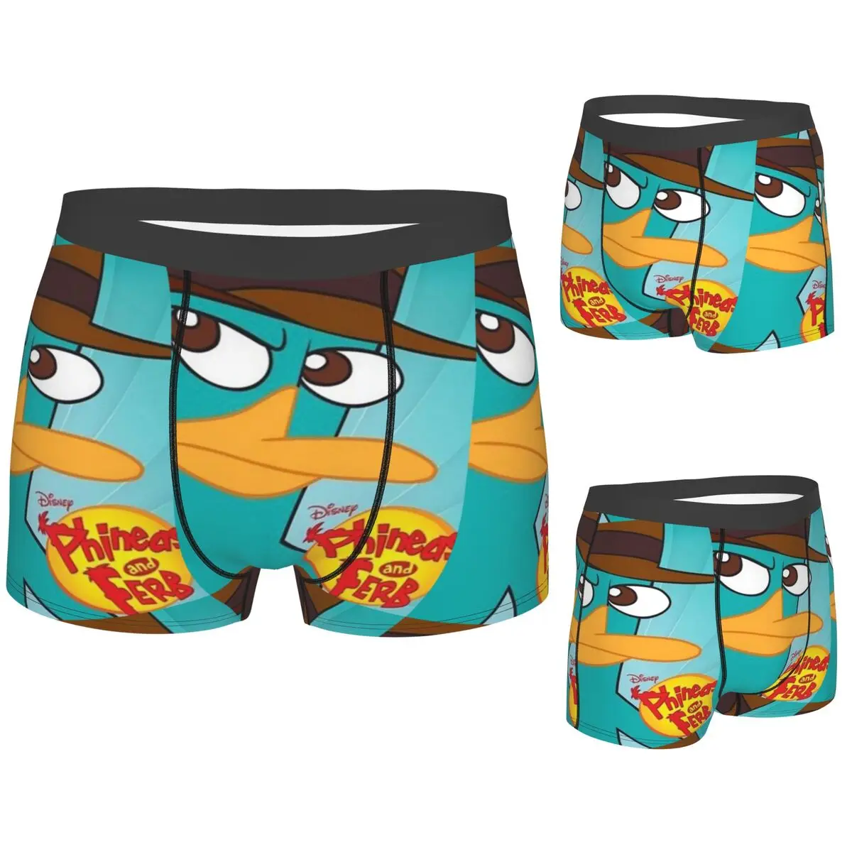 

Трусы-боксеры, шорты Perry The Platypus, трусики с героями мультфильмов, мужское дышащее нижнее белье для мужчин, подарок бойфренду
