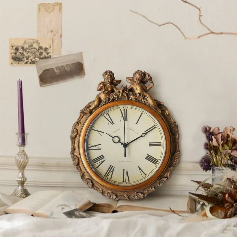Classical watch combination living room retro wall European classical wall clock wall decoration hanging picture ornament