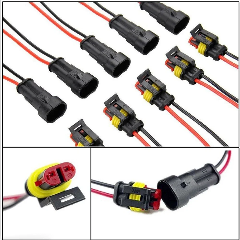 1set Universal Way Sealed Waterproof Electrical Wire Connector Plug Auto Connectors Plug Motorcycle Auto Electrical Accessories