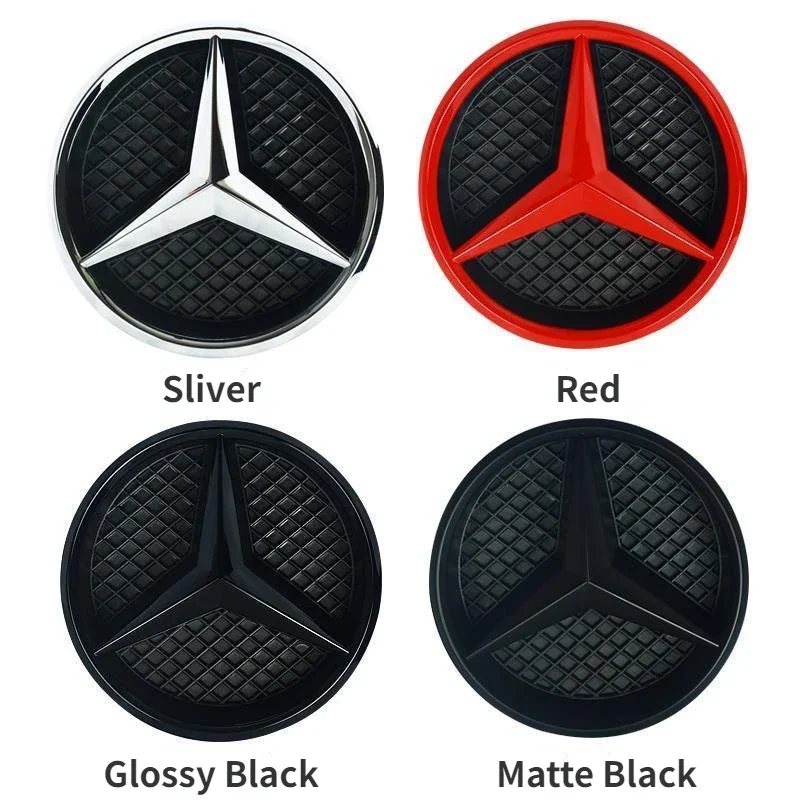 1X ·3D ABS Car Front Grille Badge Cover Star Logo Grid hollowed-out label for Mercedes Benz W204 2006-2012 B/V class 2005-2010