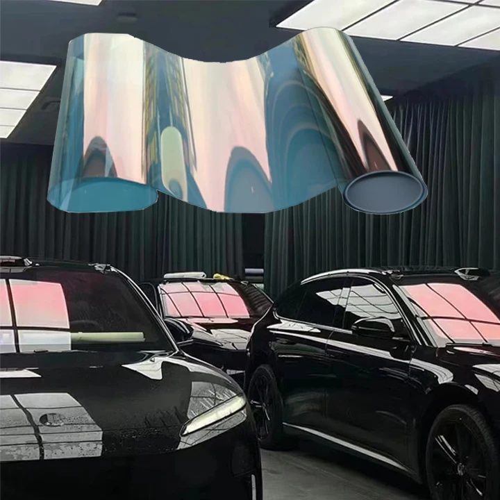

Purple Red Ghost Chameleon Window Tint Film 70% Color-Changing Solar UV Proof Front Windshield for Cars Glass Window Film