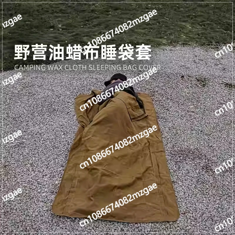 Oil Wax Canvas Camping Sleeping Bag Cover ODM Outdoor Winter Survival Waterproof Sleeping Bag with Pillow Warmer