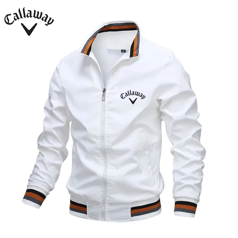 Embroidered Autumn and Winter Men's Stand Collar Casual Zipper Jacket Outdoor Sports Coat Windbreaker Jacket for Men Waterproof
