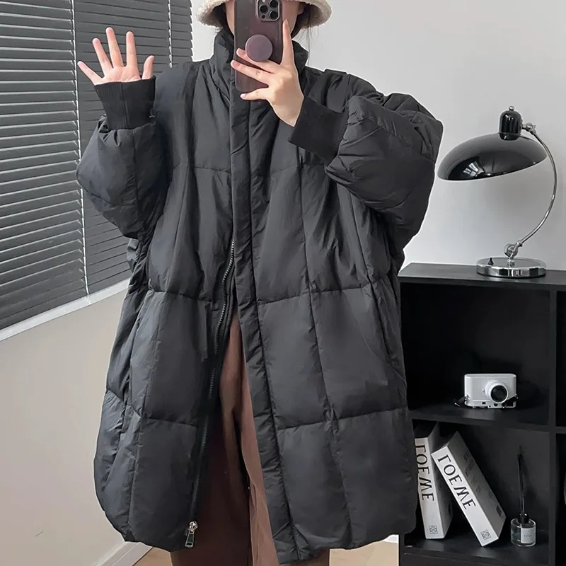 2024 New Down Padded Jacket Women's Winter Korean Version of Long Jacket Fashion Loose Thick Warm Over The Knee Coat