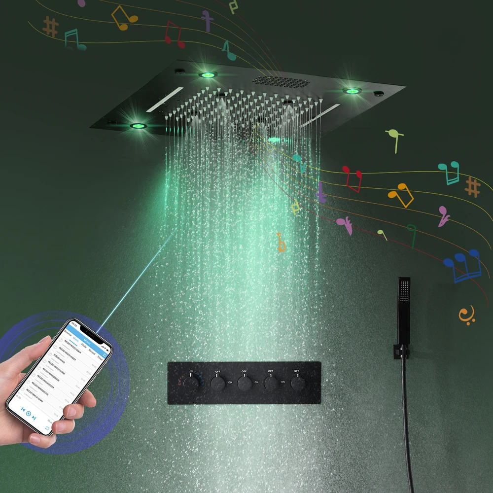 Bathroom Waterfall Faucet Ceiling Shower Rainfall Head Diverter System Bath Faucets Shower Bath Set