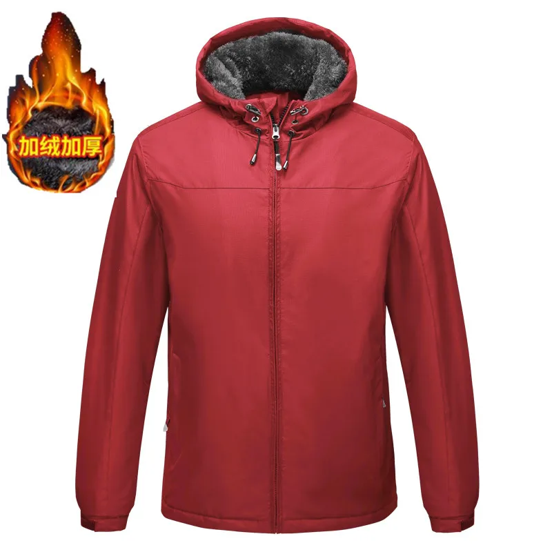 Chaqueta con capucha para hombre, resistente al agua de lana gruesa Parka, para exteriores, Invierno