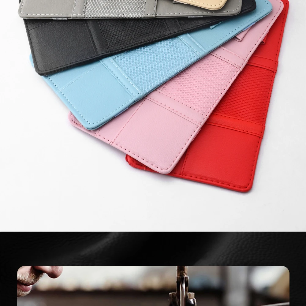 Auto Sonnenblende Bill Stift Visitenkarte Halter Organizer Lagerung Box Sonnenbrille Clip Verstauen Aufräumen Auto Zubehör – Detail 4