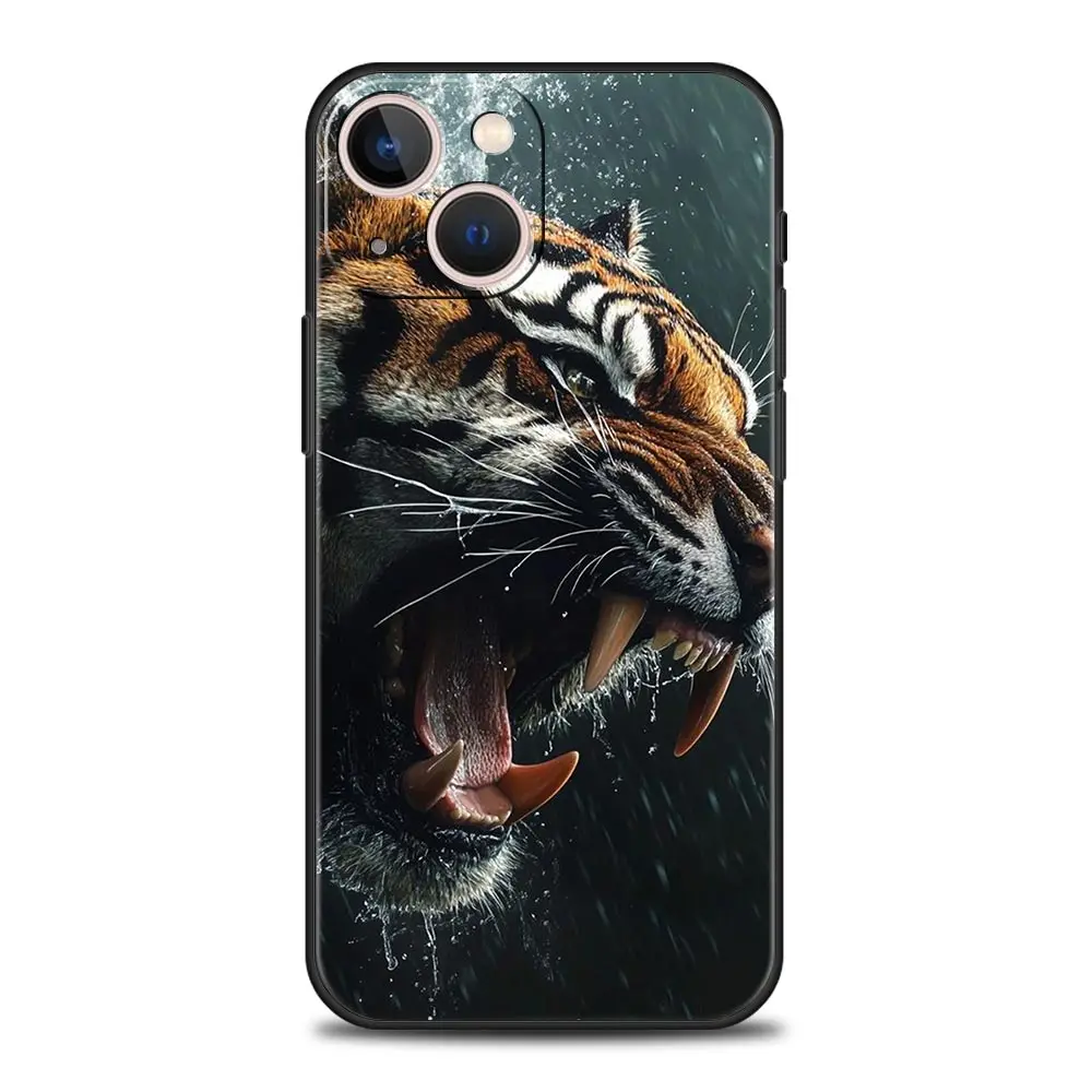 Tigre Wolf Lion Animal Phone Case For iPhone 16 13 15 14 12 11 Pro MAX XR X SE XS 7 8 Plus Soft TPU Shell Cover