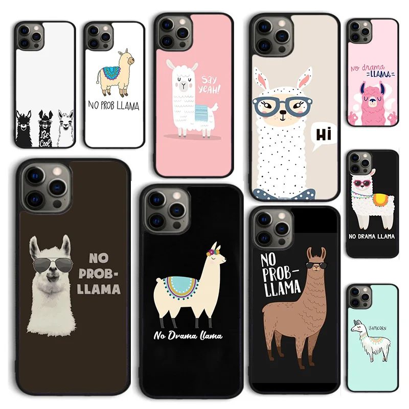 Autumu cute no drama llama lama Phone Case Cover for iPhone 16 15 12 mini 11 13 14 Pro Max SE 2020 Apple 6S 7 8 Plus Coque