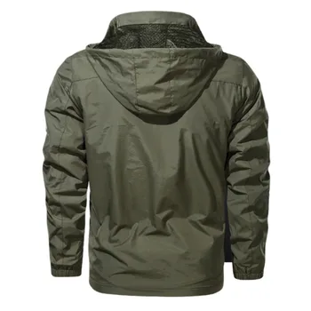 Windbreaker Men Tactical Jacket Waterproof Outdoor Hooded Coat Sports Military Field Climbing Thin Outwear Streetwear Coat 2