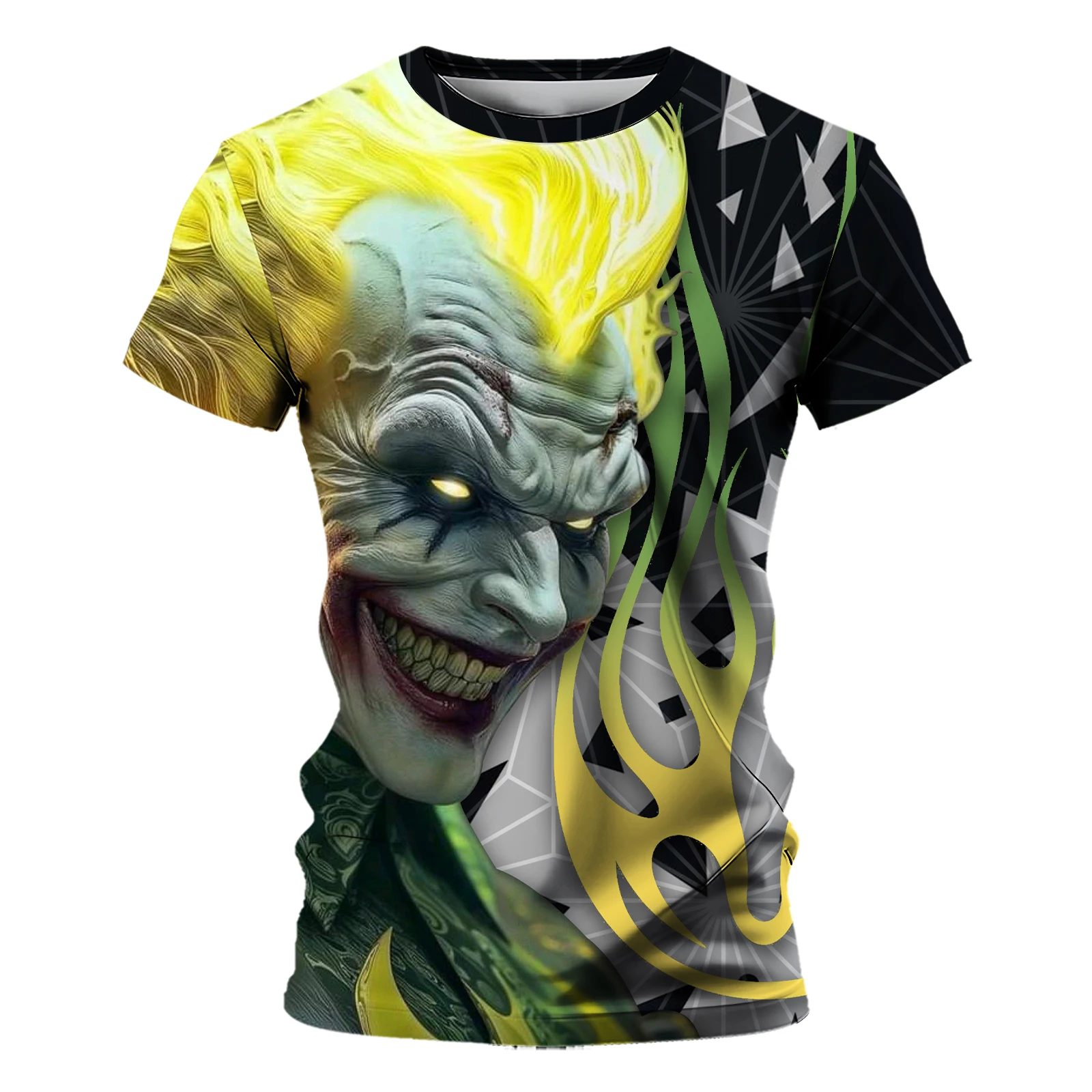 Knight Personalized T-shirt Clown Man T-shirts for Men Cool Trend Men\'s Summer Tee Flowers Official-website Street Fashion Dark