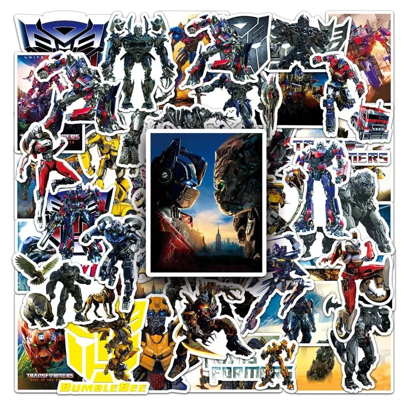 50PCS Transformers Optimus Prime Megatron Bumblebee Shockwave Water Cup Laptop Bag Skateboard Computer Phone Case Stickers