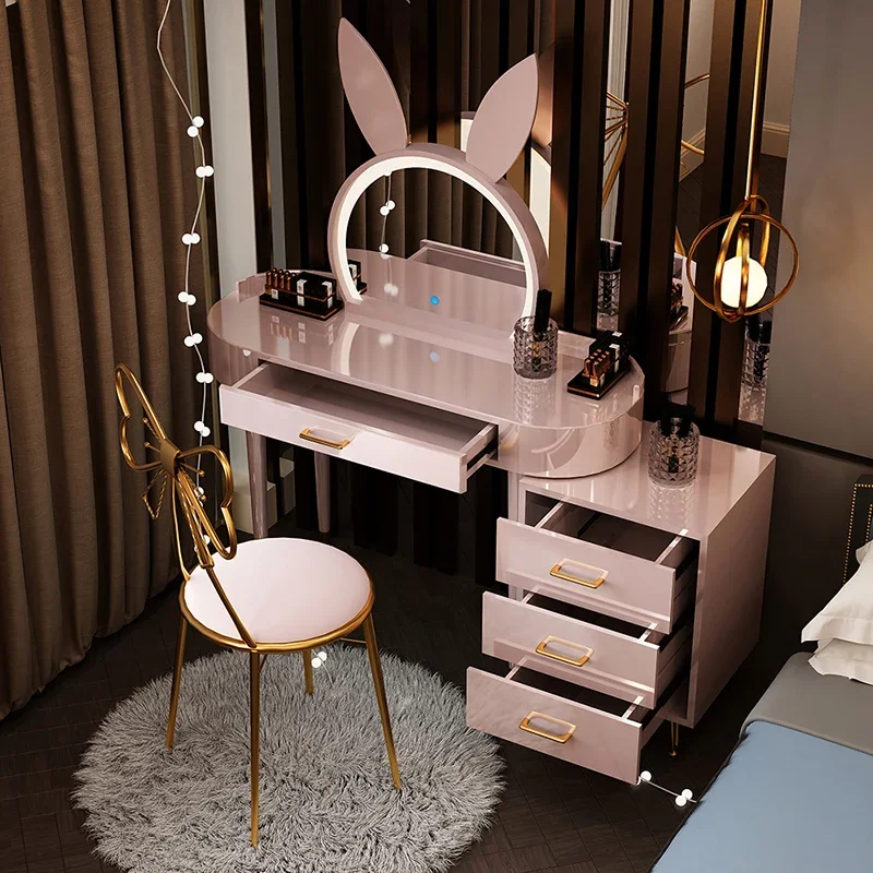 

Mirror Makeup Vanity Table Bedroom Storage Cabinet Modern European Dressing Table Service Mesa De Maquillaje Trendy Furniture