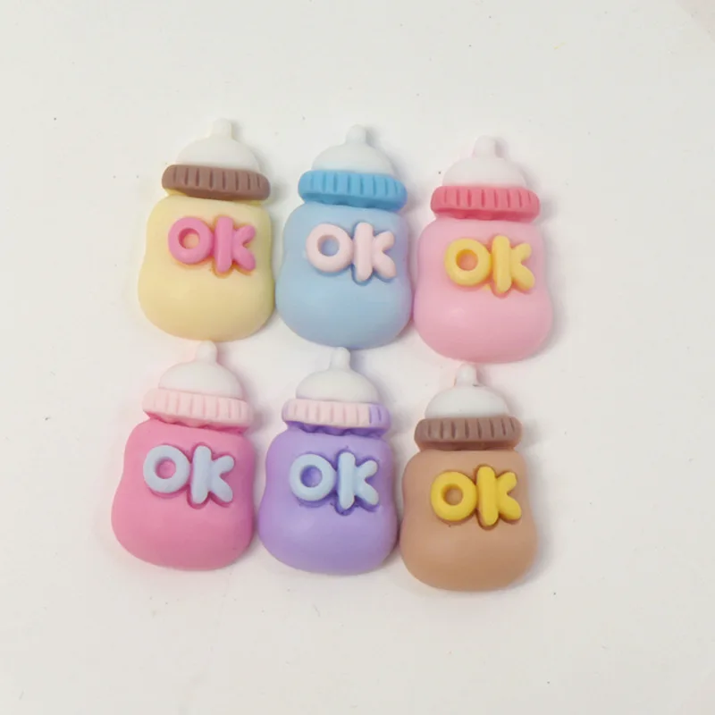 10pcs Resin Accessories Color Baby Bottle DIY Mobile Phone Case Patch Pencil Case Refrigerator Sticker Hairpin Material Handmade