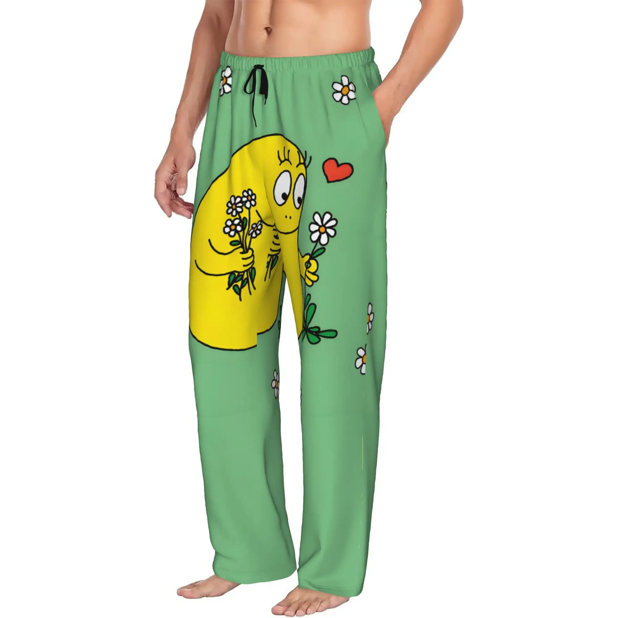 Custom Printed Funny Cartoon Barbapapa Wallpaper Pajama Pants for Men  Sleep Sleepwear Bottoms with Pockets