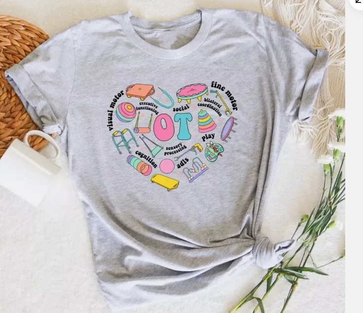 cute,, Retro OT Doodle Shirt Occupational Therapy Shirt Therapist shirt